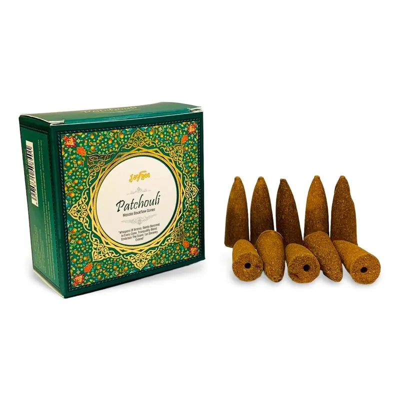 Jaygee Patchouli Backflow Incense Cones | Pack Of 10 Cones | Calming Patchouli B